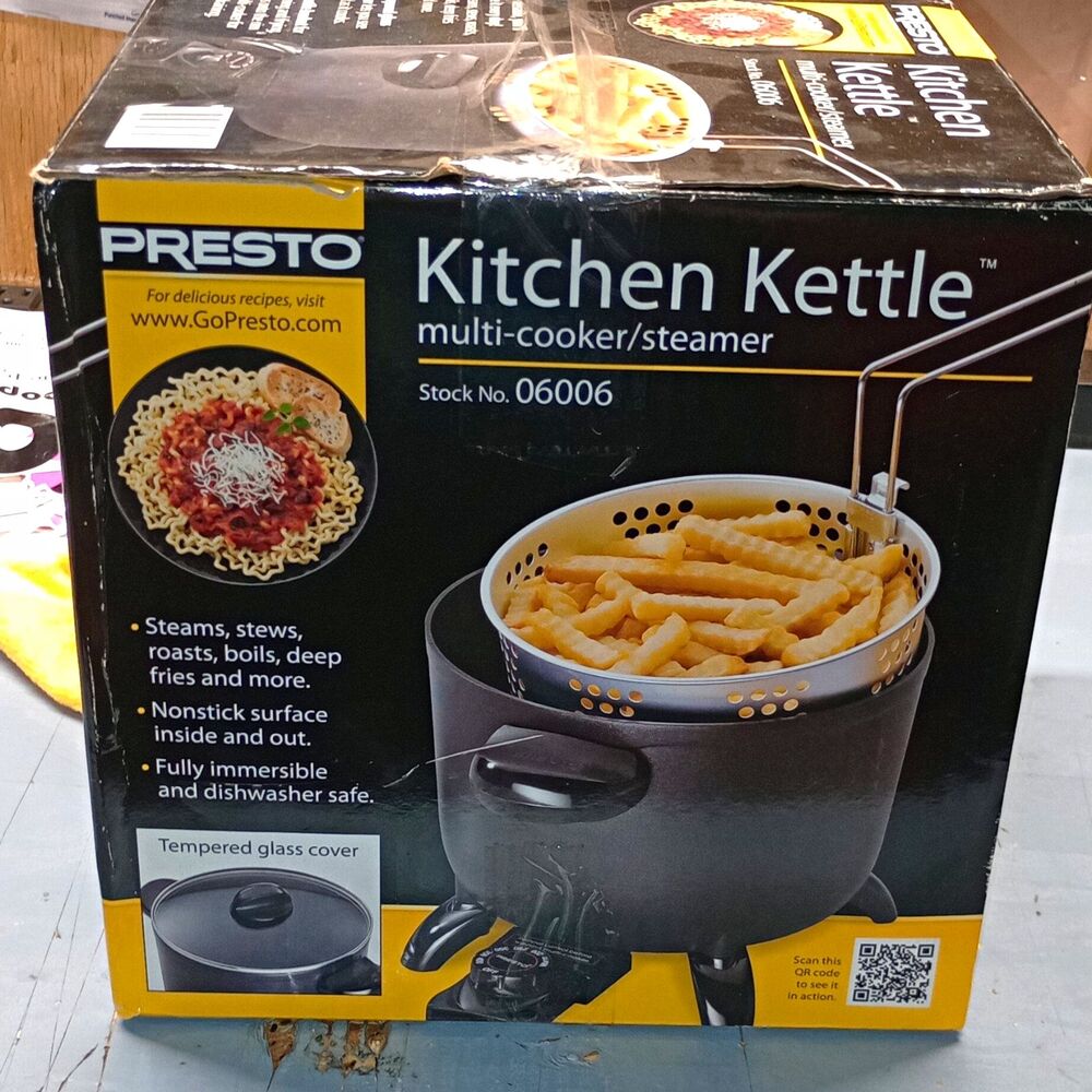 Presto Kitchen Kettle 06006 Deep Fryer 1200W 1.5 qt Non-Stick Black